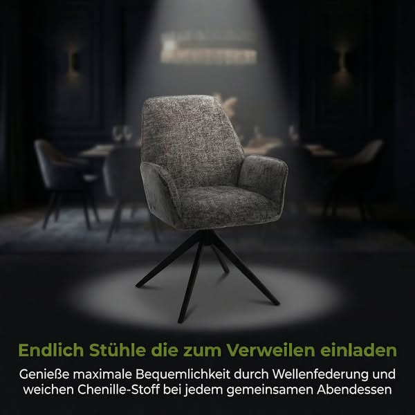 Dunkelgrauer LINELE® Esszimmerstuhl
