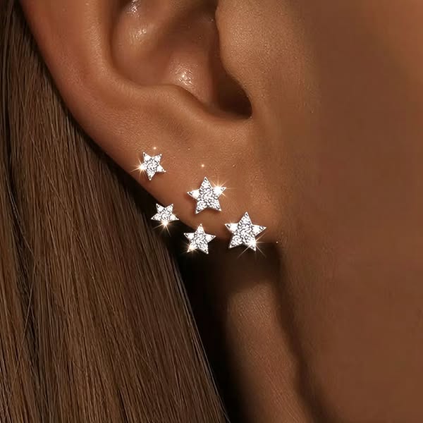 One Stud, Multiple Star Sparkles No Extra Piercings