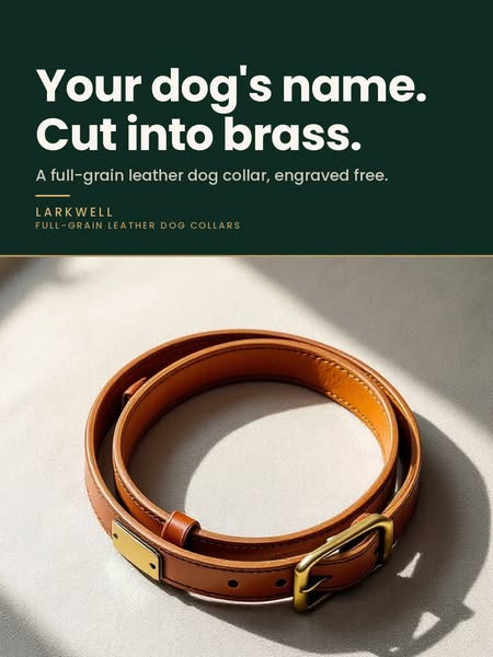 Their name. Cut into brass. Free.