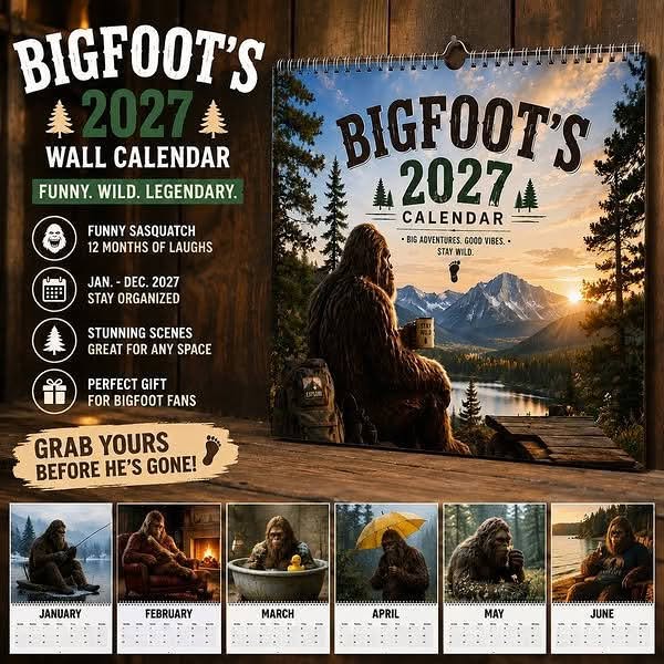 Bigfoot 2027 Calendar - Funny Sasquatch Wall Calendar