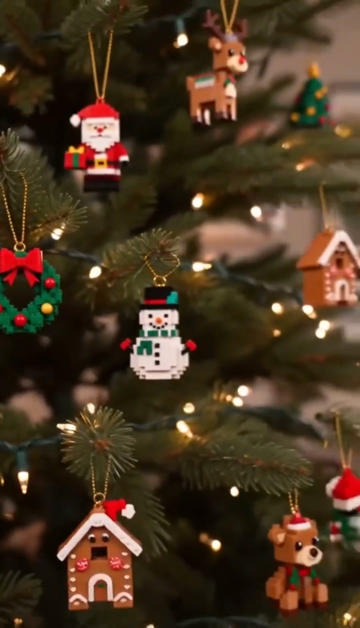 24-Day Mini Christmas Brick Ornament Advent Calendar | 24 Unique Buildable Holiday Ornaments to Create, Hang & Keep