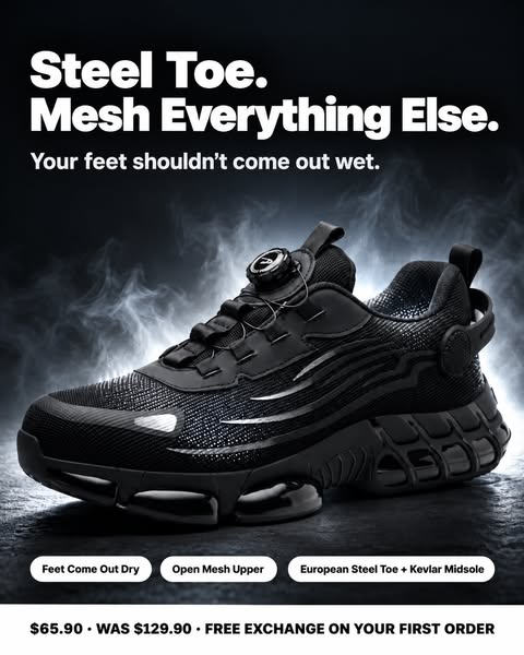 Invictus 2.0 - Men's Steel Toe Work Shoes | Comfortable Fit