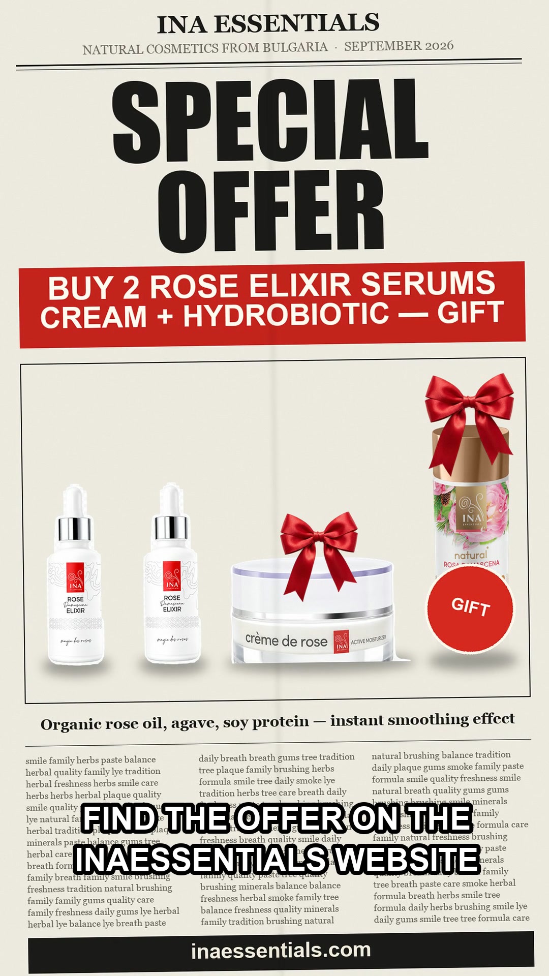 Buy 2 serums, cream free
