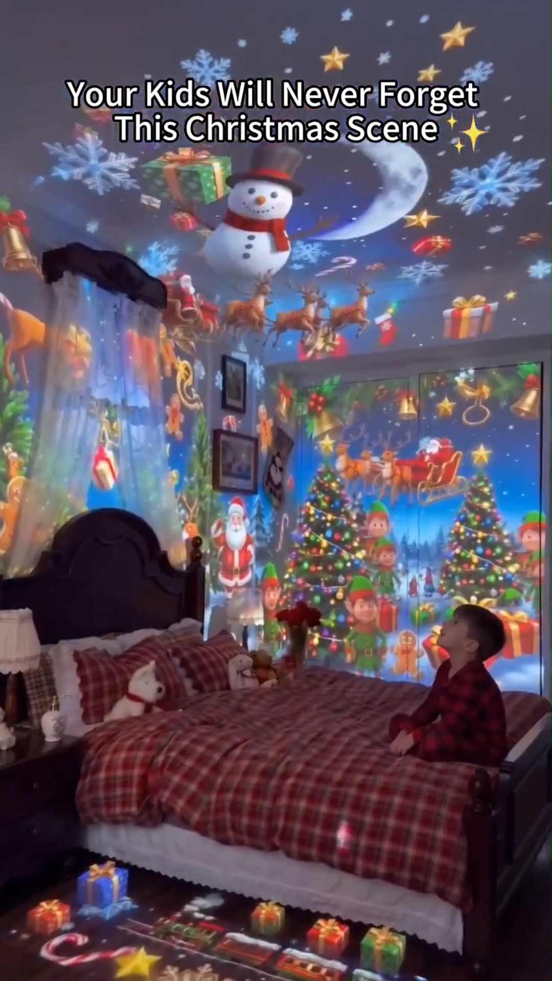 Plug-&-Play HD Christmas Projector – 6 or 10 Festive Scenes