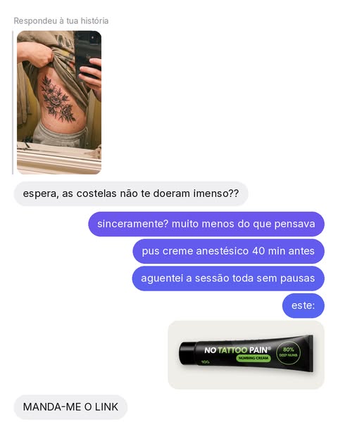 Menos dor na tatuagem