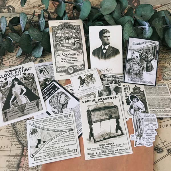 Junk Journal Retro Poster Stickers 14PCS