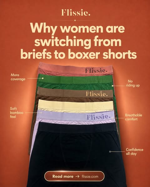 Flissie Women's Bamboo Boxers | 6 inch Leg, UK 8 to 30