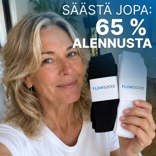 Kokeile FlowSocks™-sukkia ja säästä jopa 65 %