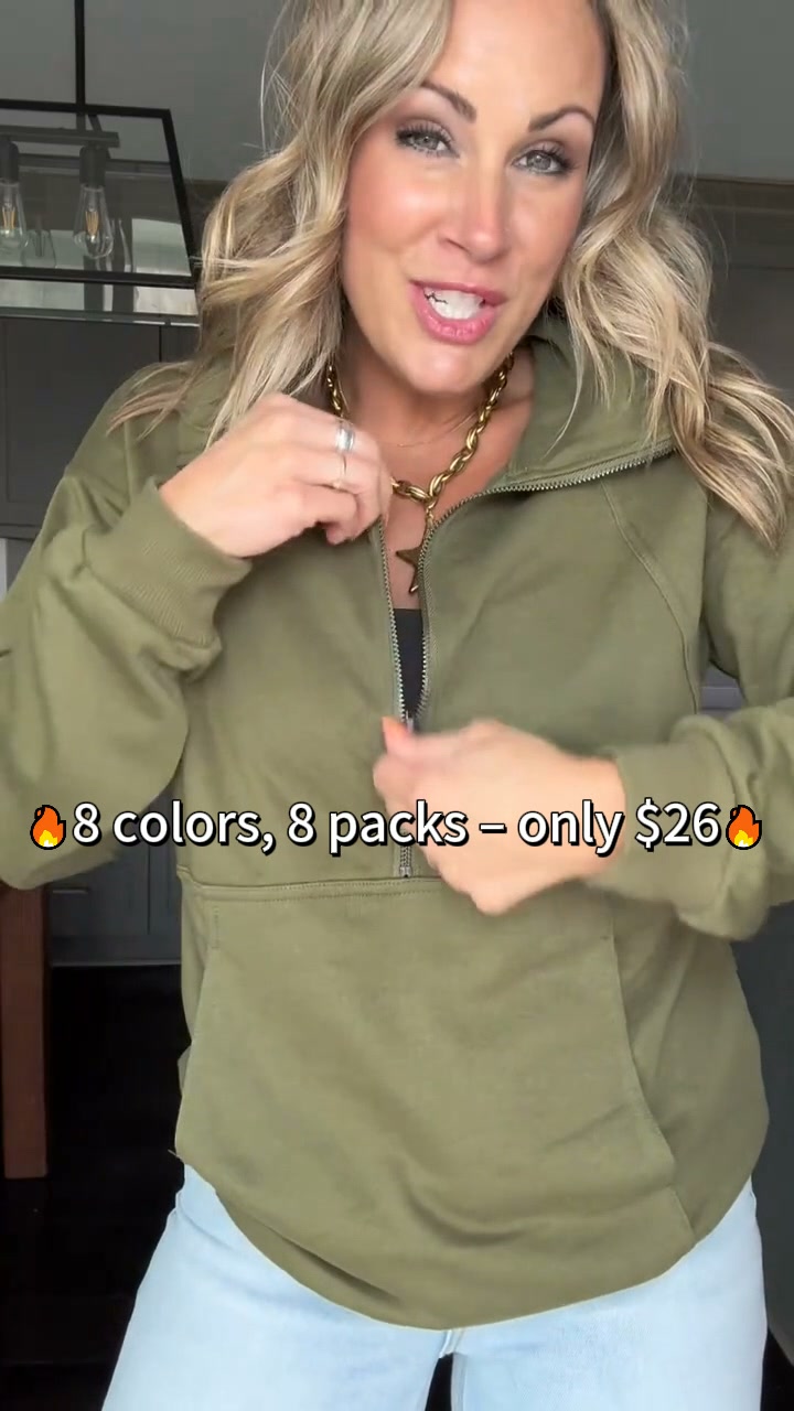 Only $26 for 8 Women's Lapel Zip Sweatshirts – Effortless Style, Everyday Comfort!