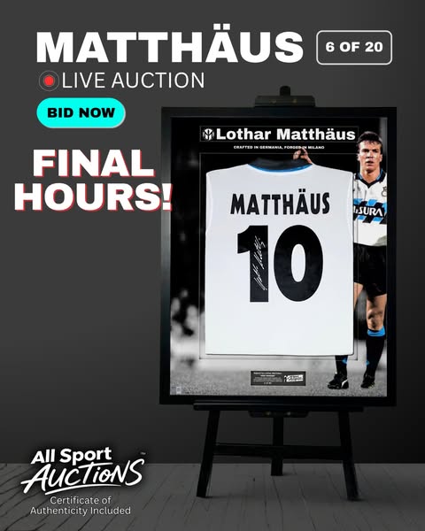 Bid on a 1990 Inter Milan Away Shirt Signed by Matthäus