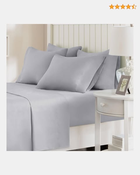 Comfort Spaces Microfiber Set 14" Deep Pocket, Wrinkle Resistant All Around Elastic-Year-Round Cozy Bedding Sheet, Matching Pillow Cases, Ki