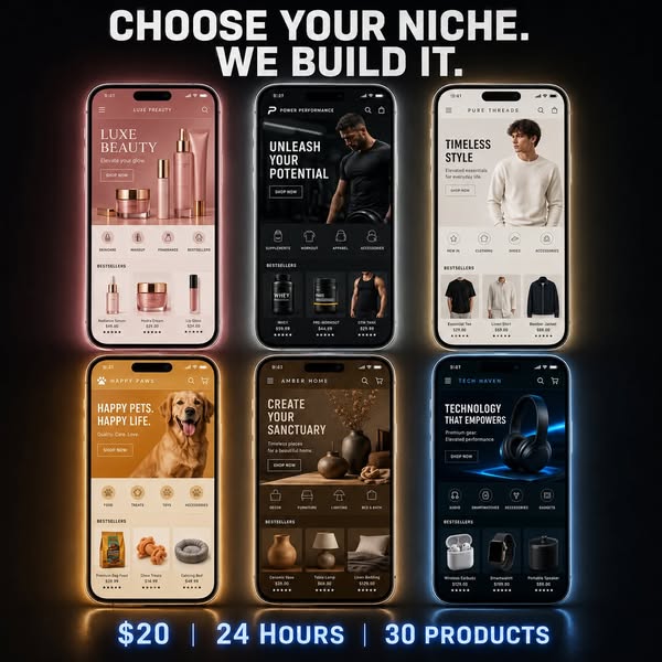 $20. Your Custom Store. 24 Hours.