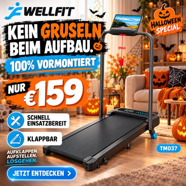 TM037 Laufband mit Bosch® Motor, klappbar & mit Steigung für Zuhause