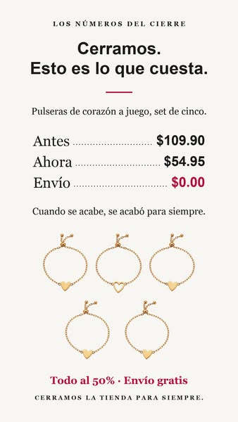 NOS DESPEDIMOS. TODO AL 50%