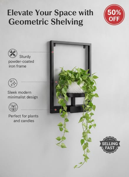 Wall-Mounted Display Shelf