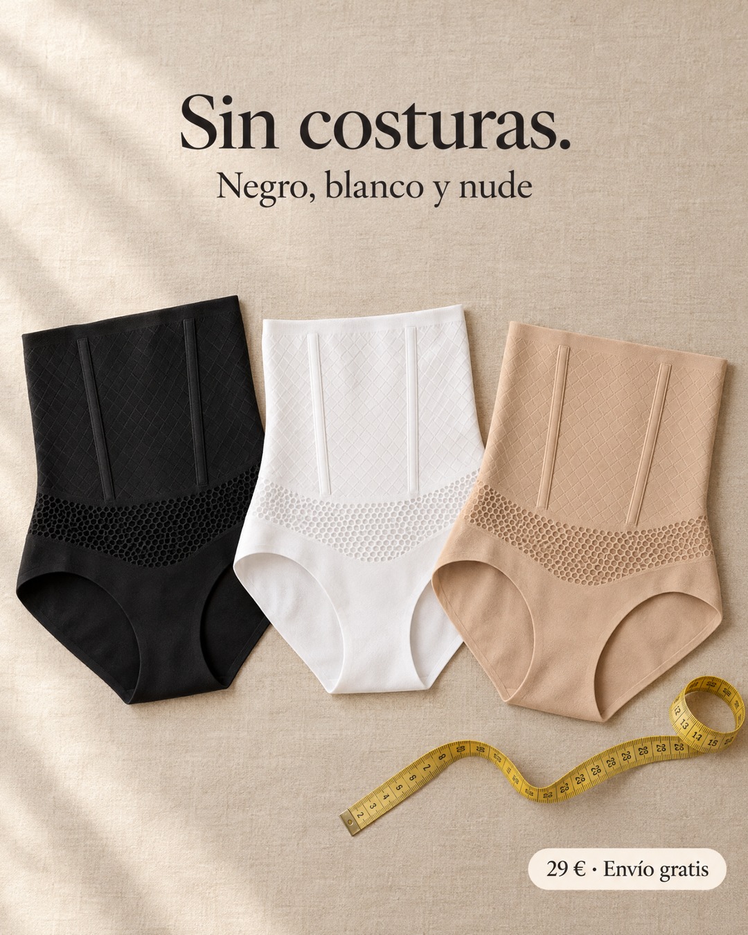 Sin costuras. Ni se marca ni se sube.