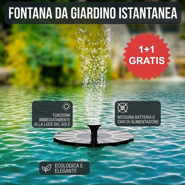 Acquista una fontana solare, ottieni un'altra GRATIS!