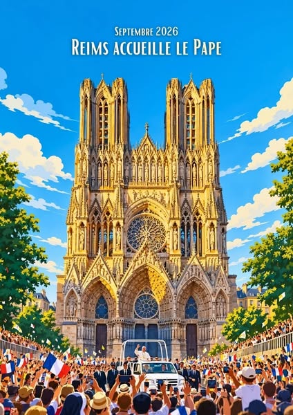 Affiche Reims accueille le souverain pontife