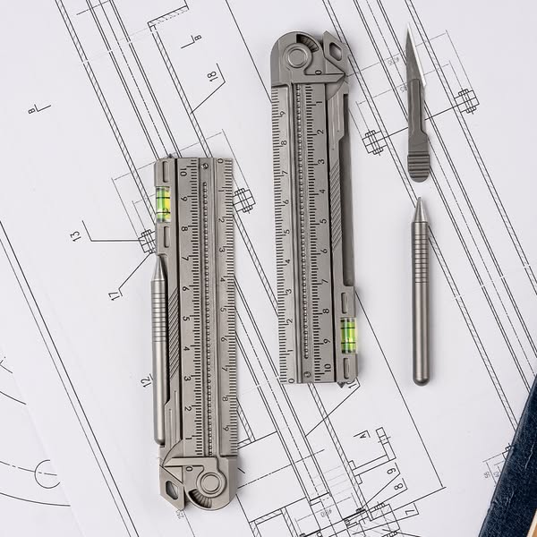 Ultralight Titanium Foldable Ruler