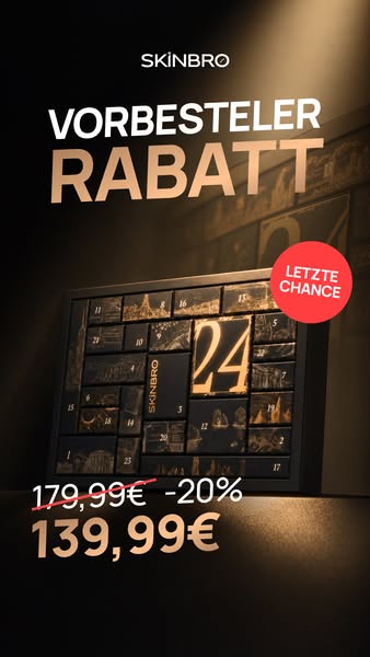 Jeden Tag eine neue Überraschung - sichere dir jetzt deinen SKINBRO Adventskalender!