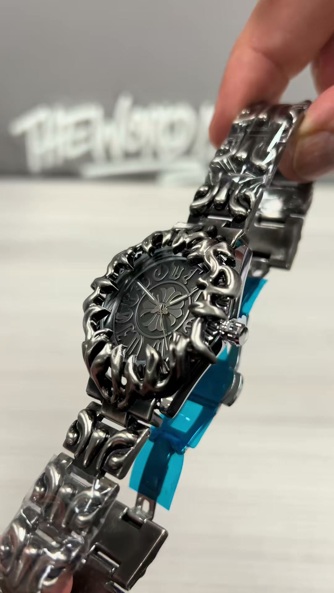 Y2K Ghost Gothic Black Metal Flame Watch