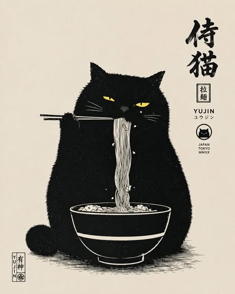 Chonky Ramen Cat T-Shirt – Yūjin Clothing