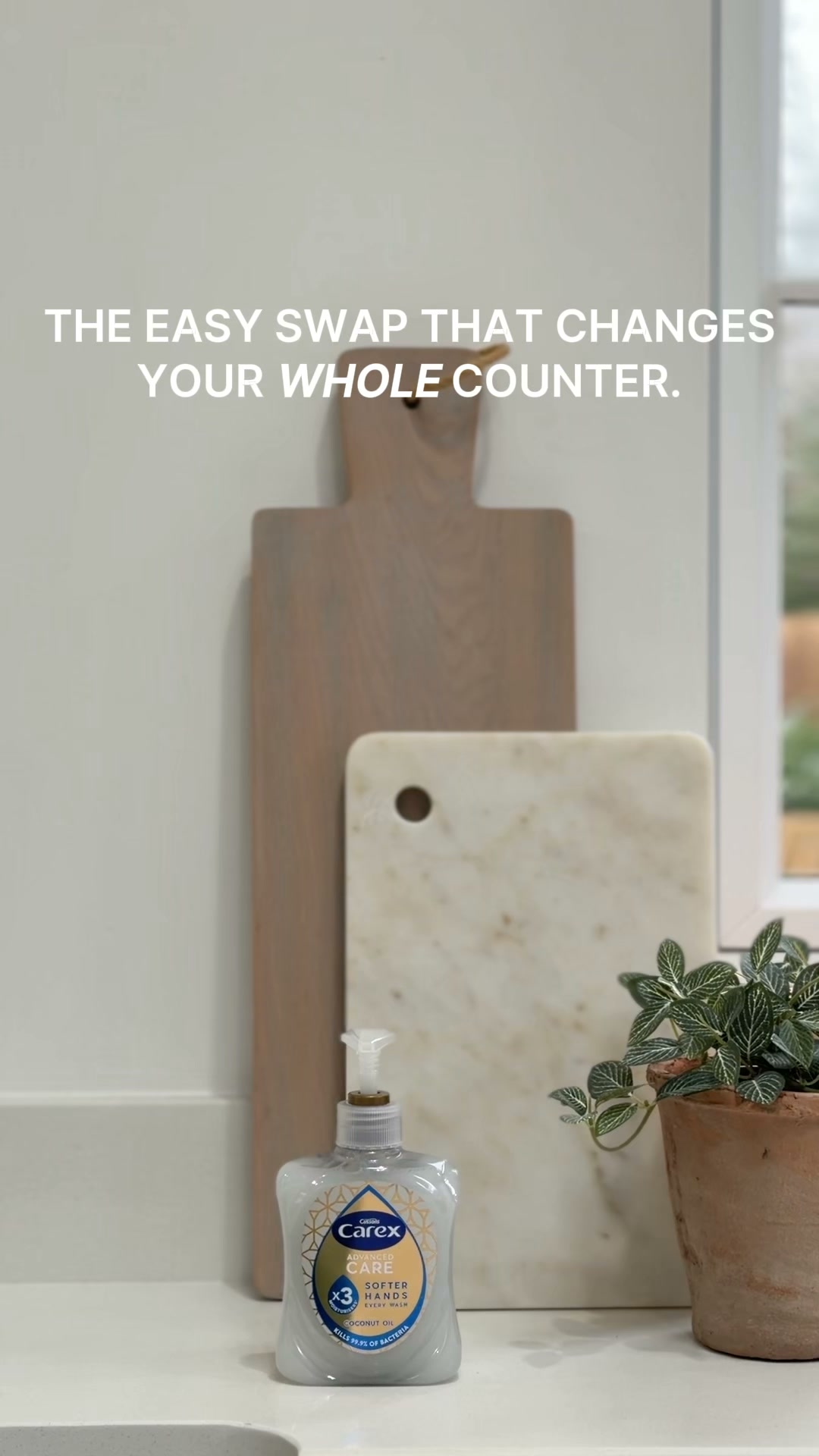 One swap. A whole new counter.