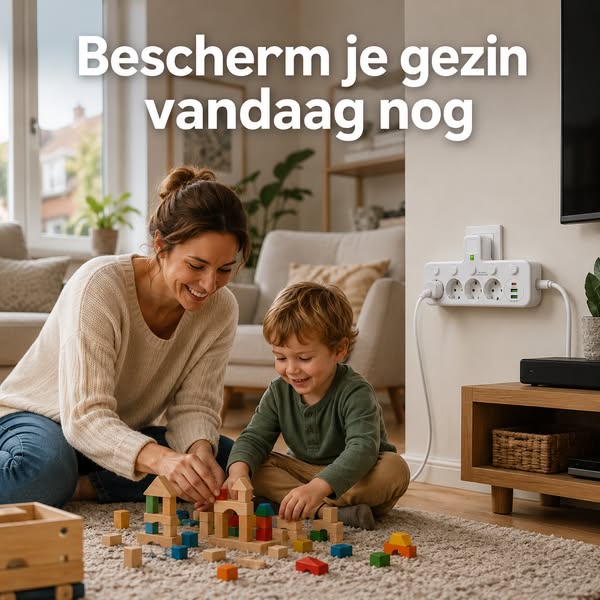 PlugMaster Connect – Stekkerdoos met USB & USB-C + Nachtlampje