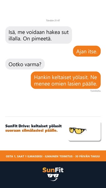 Lasit pimeällä ajamiseen