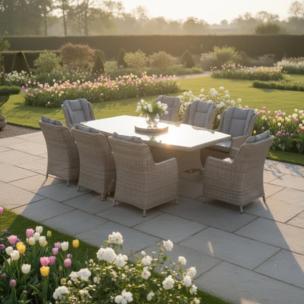 Trueas 8 Chair Wingback Dining Set