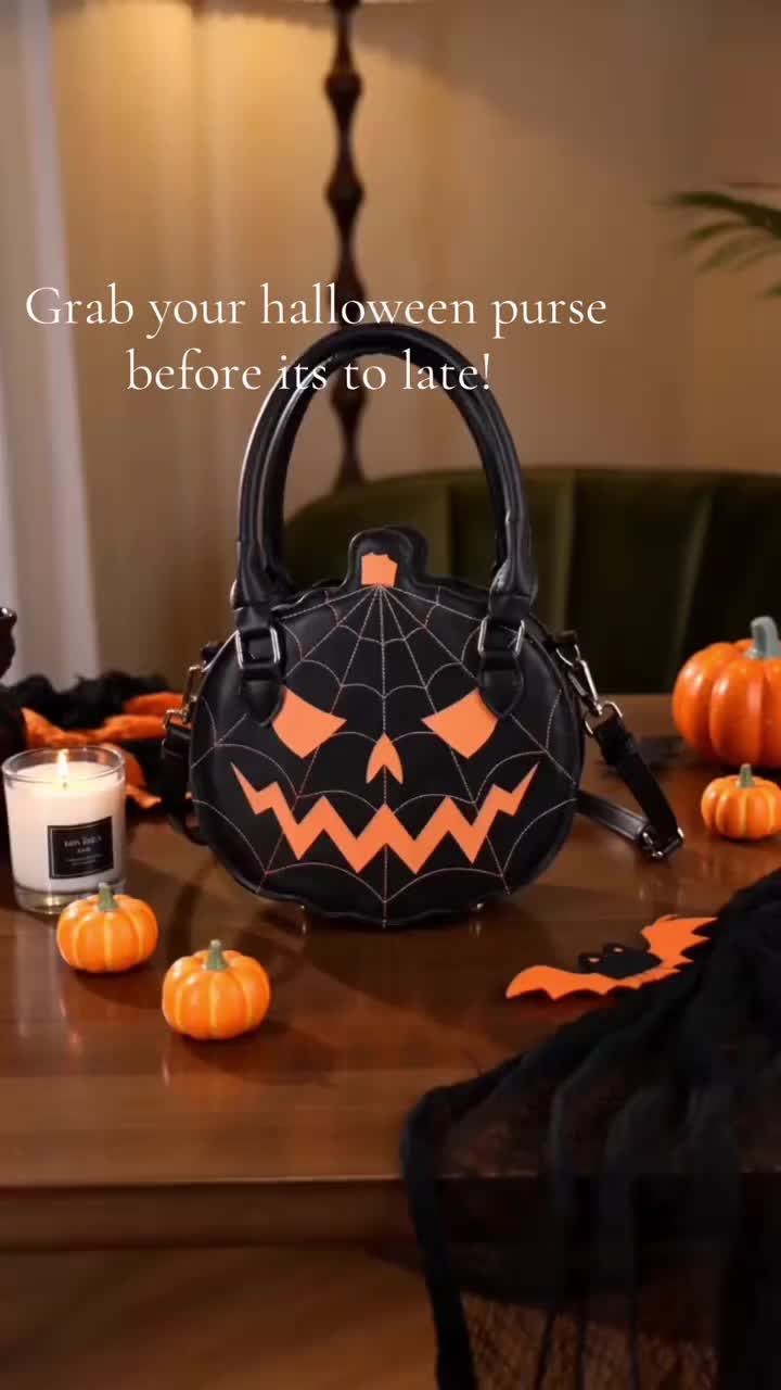 Halloween Pumpkin Color-Block Shoulder Bag