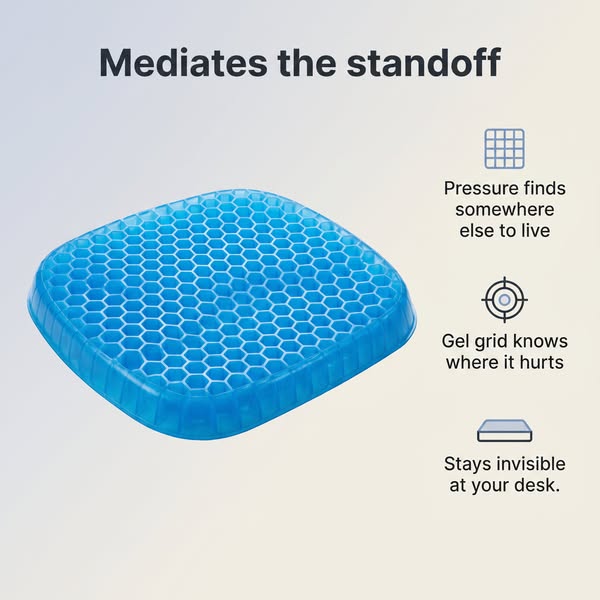 CloudCushion™ Gel Seat Cushion — Egg-Drop Pressure Relief for Office, Car & Home