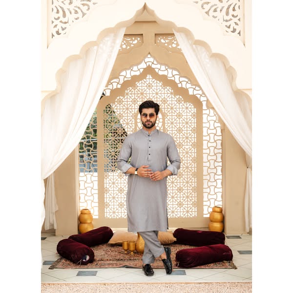 Stone Grey Kameez Pajama