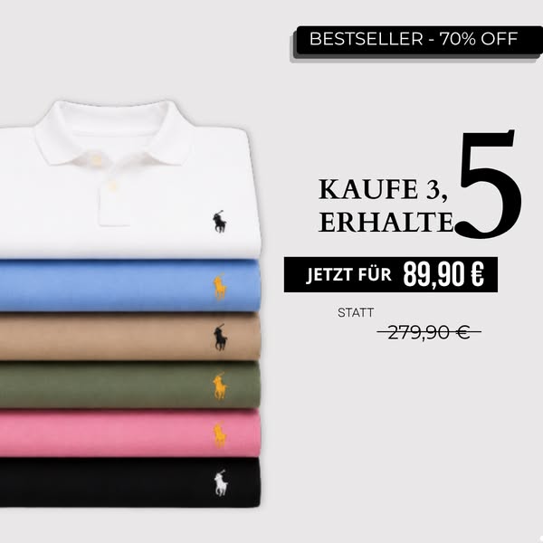 5 Polos für 89,90 €