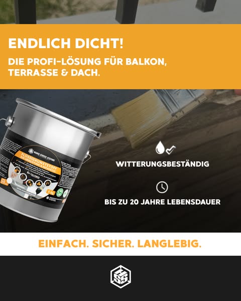 Flüssigkunststoff für starke Abdichtung.