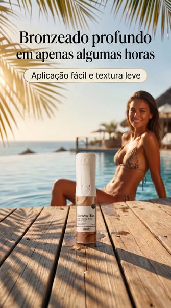 Uma tez de verão perfeita — no conforto da sua casa.
