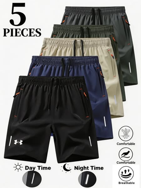 $9 Each! Men's 5‑Pack Dry‑Fit Athletic Shorts