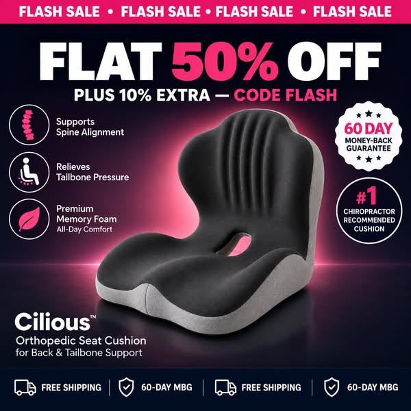 Orthopedic Seat Cushion for Back & Tailbone Support