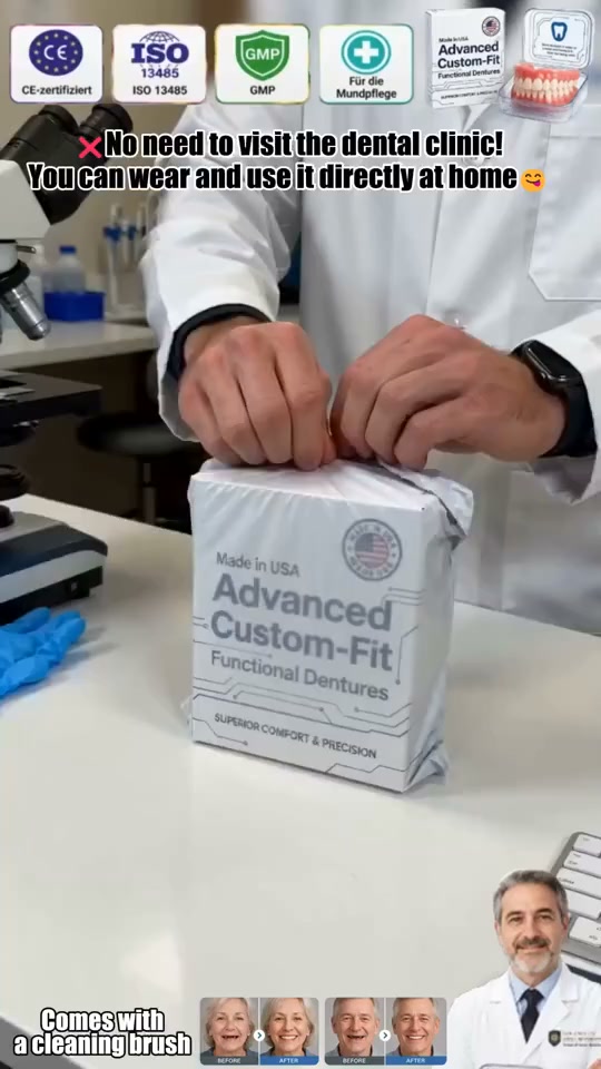 Tired of loose dentures and messy glue? Get a secure, natural smile right at home—no dental visits required!