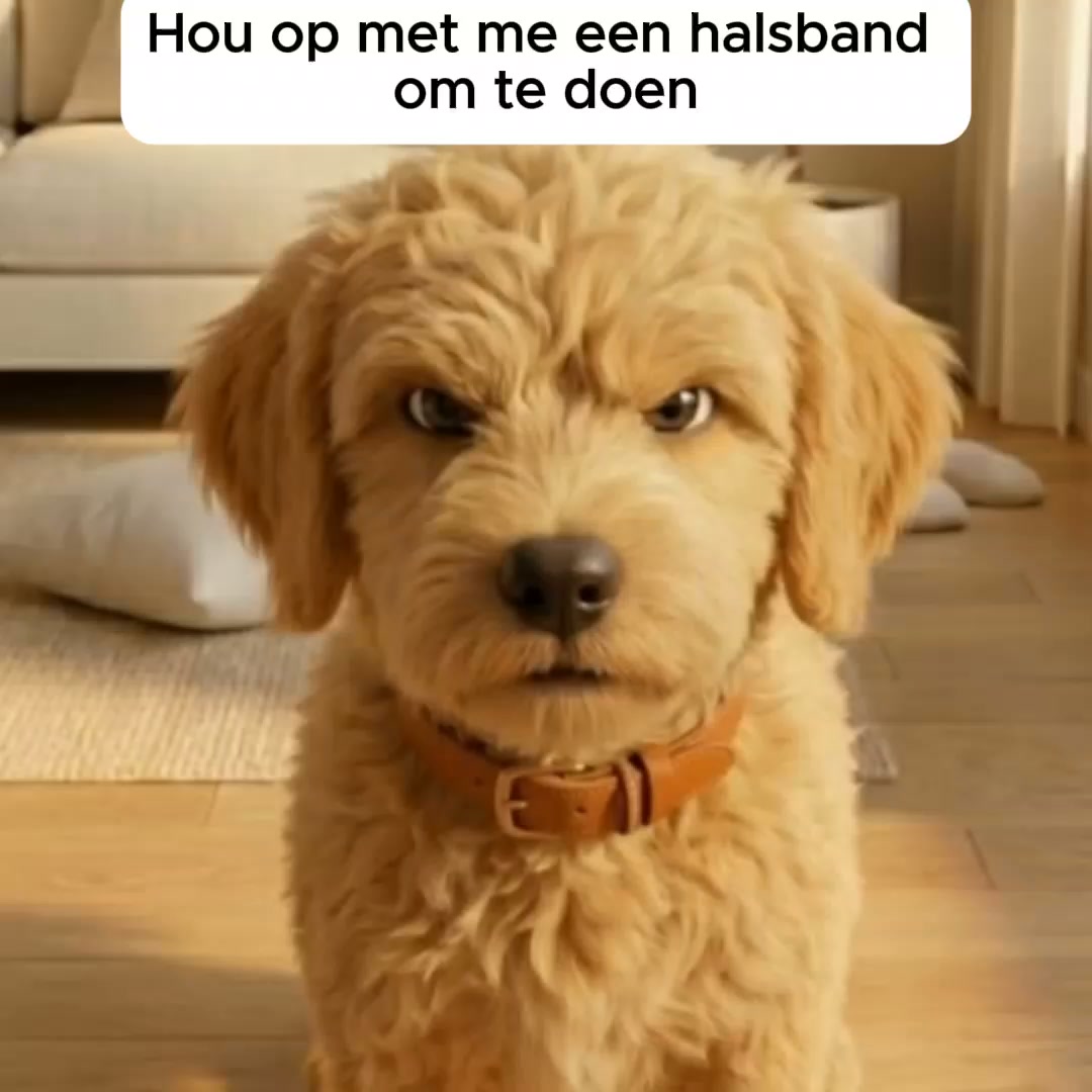 Het tuigje doet ze pijn.