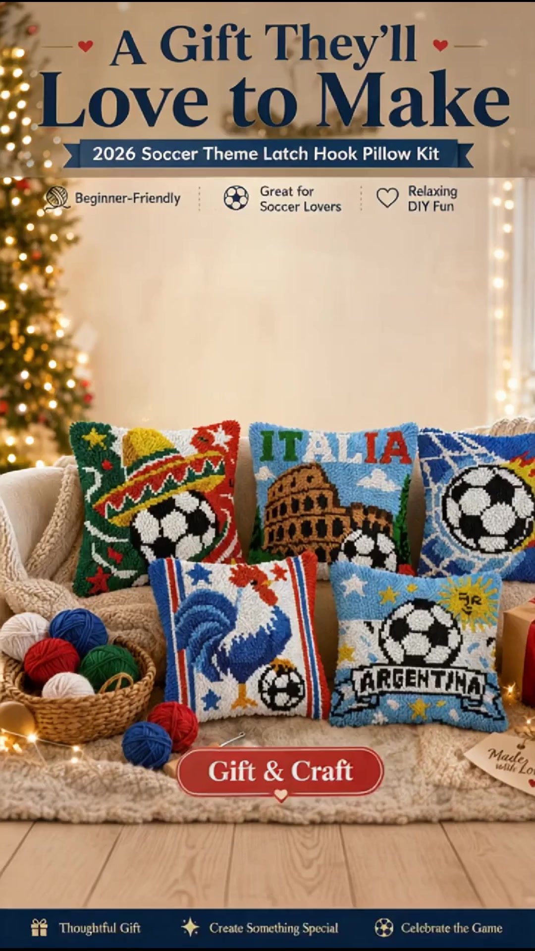 2026 Soccer-Inspired DIY Pillow Kit