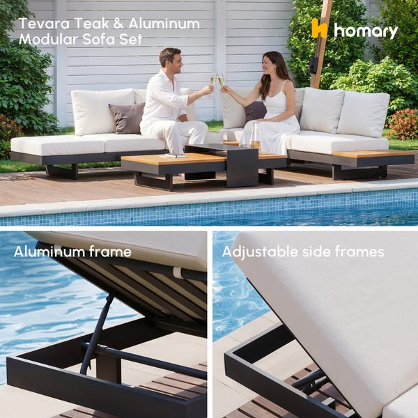 Tevara Teak & Aluminium Modular Outdoor Sofa