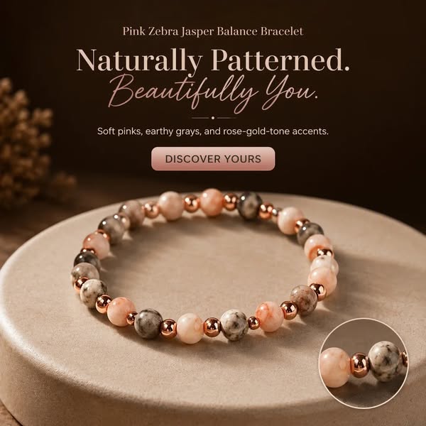 Pink Zebra Jasper Balance Bracelet – Natural Stone Bead