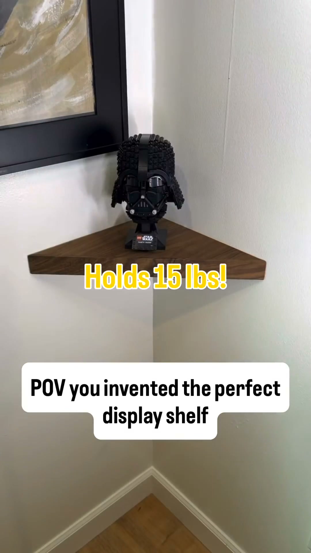 No-Drill Floating Shelf That Actually Holds 15 lbs