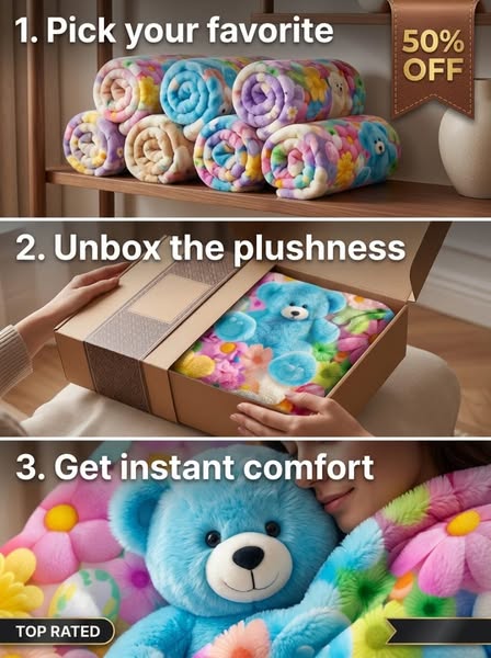 Cute Plush 3D Throw Blanket