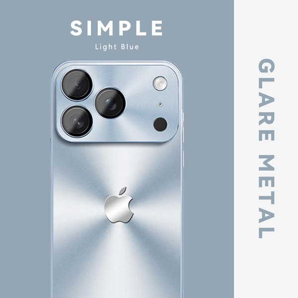 Light Blue | iPhone Glare Metal Case