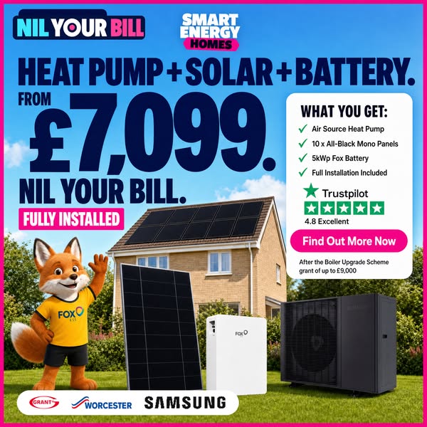 Solar + Battery + Heat Pump £7,099