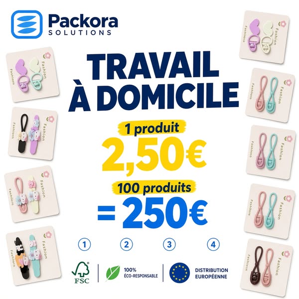 Travail à domicile : 2,50 € par produit — kit offert