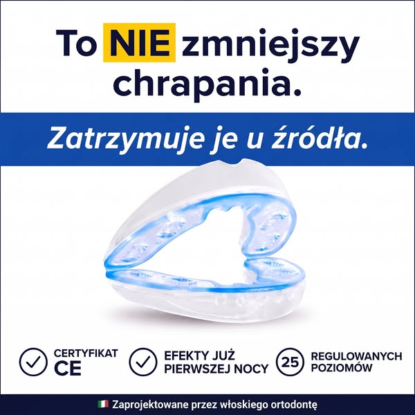 To nie zmniejszy chrapania. To je zatrzyma