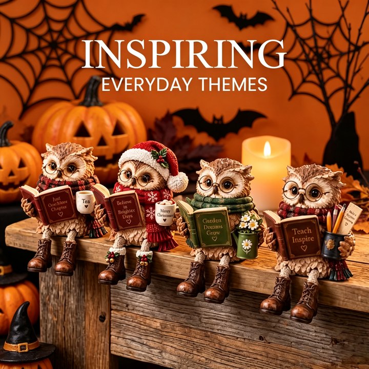 Heartwarming Reading Owl Figurine